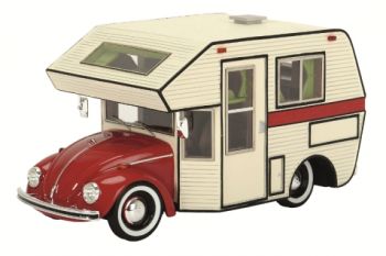SCH8898 - VOLKSWAGEN Coccinelle MOTORHOME Rouge Limité 500 Ex en Résine