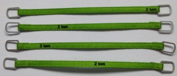 YCC332-2 - Lot de 4 sangles de levage 2 Tonnes de 6cm Verte