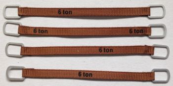 YCC336-1 - Lot de 4 sangles de levage 6 Tonnes de 8cm Marron foncé