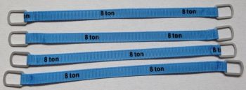 YCC337-2 - Lot de 4 sangles de levage 8 Tonnes de 14cm "Bleu"
