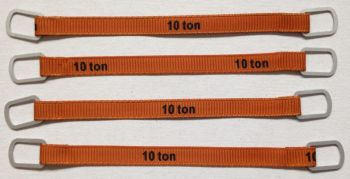 YCC338-1 - Lot de 4 sangles de levage 10 Tonnes de 10cm "Marron clair"