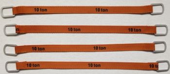 YCC338-2 - Lot de 4 sangles de levage 10 Tonnes de 14cm "Marron clair"
