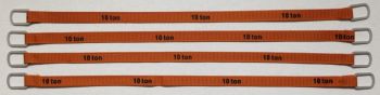 YCC338-4 - Lot de 4 sangles de levage 10 Tonnes de 22cm "Marron clair"