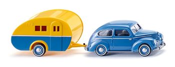 WIK082004 - FORD Taunus G73A avec caravane Jaune et bleu