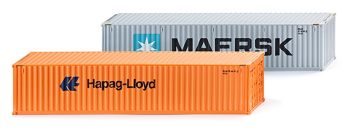 WIK001813 - Lot de 2 containers 40 pieds "MAERSK" et "HAPAG LLOYD" Ech:1/87
