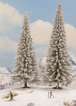 NOC21966 - 2 Sapins enneigés 18 et 20 cm
