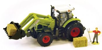NFL72174 - CLAAS Atles 936 RZ avec chargeur (Son et Lumiére) avec Agriculteur et 2 bottes de paille Ech:1/32