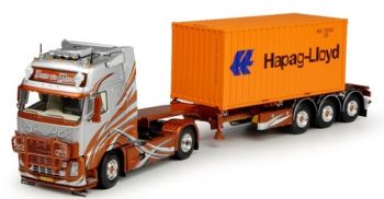 TEK64017 - VOLVO FH02 XL 4x2  1x20ft "VAN DER MADE" avec porte container 3 Essieux et container "HAPAG-LLOYD"