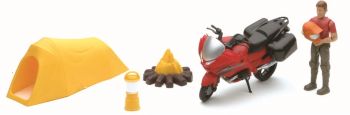 NEW37155B - Coffret avec un personnage , une moto et accessoires Ech:1/18