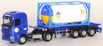 AWM7787.11 - SCANIA R Highline 4x2 Avec remorque 3 Essieux et container citerne 20 Pieds "HEGEMAN"Ech:1/87