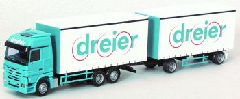 AWM55116 - MERCEDES Actros porteur avec remorque 2 Essieux "DREIER" Ech:1/87