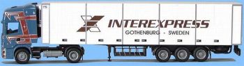 AWM53352 - SCANIA R 144 Topline 4x2 Avec remorque 3 Essieux frigorifique "INTEREXPRESS" Ech:1/87