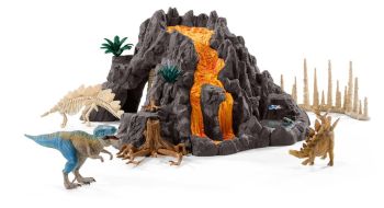 SHL42305 - Volcan géant avec tyrannosaure