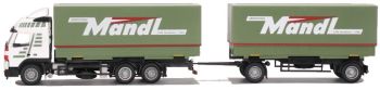 AWM4036.01 - Volvo FM12 420 Globetrotter 6x4 Porteur avec remorque 2 essieux "Mandl" 1/87