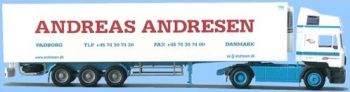 AWM71180 - MAN F2000 4x2 Evolution avec remorque frigorifique 3 Essieux  "ANDREAS ANDERSEN " Ech:1/87