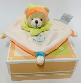 DC2372O - Doudou plat Ours Orange