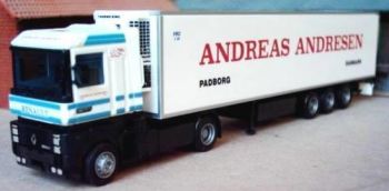 AWM55308 - RENAULT AE 520 4x2 Avec remorque frigorifique 3 Essieux "ANDREAS ANDRESEN" Ech:1/87