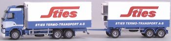 AWM5832.41 - VOLVO FH12 Globetrotter porteur 6x4 avec remorque 3 Essieux frigorifique "STIES" Ech:1/87