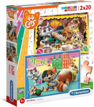 CLE24758 - Puzzle 2x20 Pièces 44 cats