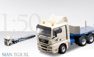 CON70140 - Camion MAN TGX XL avec Semi-remorque Télescopique GOLDHOFER SPZ DL4 4 Essieux
