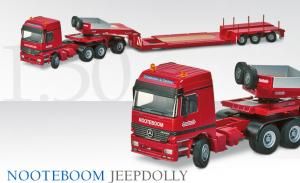 CON40144 - Camion MB Actros 6x4 avec Jeep Dolly 1 Essieu et Semi surbaissée 3 Essieux NOOTEBOOM