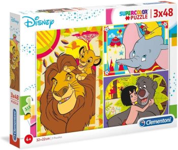 CLE25236 - Puzzles 3x48 Pièces DISNEY Animals – 32x22 cm