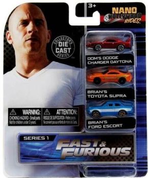 JAD253201001 - Nano Hollywood rides - 3 Voitures FAST AND FURIOUS Set 2