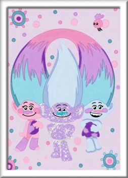 RAV28008 - Numéro d'art TROLLS - Guy diamant, chenille et satin