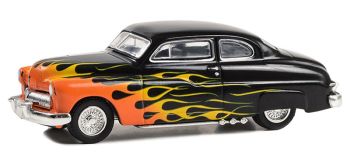 GREEN30435 - MERCURY Eight Coupé 1949 noir avec flammes sous blister