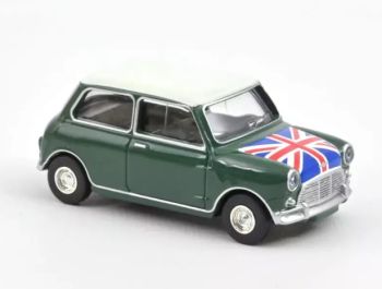 NOREV310524 - MINI COOPER S 1964 Vert amande avec drapeau sur le capot