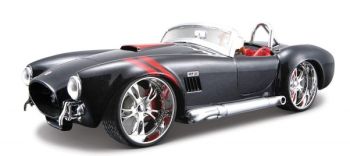 MST31325ZW - SHELBY Cobra  427 Noir avec bandes rouge