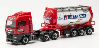 HER314541 - MAN TGX GM 6x2 avec porte container 3 Essieux et container citerne INTERTANK