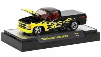 M2M-31500-MJS61 - CHEVROLET C1500 SS 454 1993 Noir et jaune THE HEARTBEAT OF AMERICA sous blister