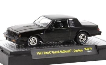 M2M-31500-MJS70 - BUICK Grand National - Custom 1987 Noir BUICK TURBOCHARGED sous blister