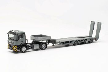 HER316194 - MAN TGS NN 4x2 avec porte-engin 3 essieux gris