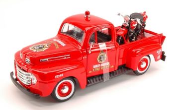 MST32191 - FORD F-1 Pick-up avec moto HARLEY DAVIDSON 1936 Pompier