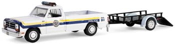 GREEN32315-A - DODGE Ram D-250 1990 Police de Philadelphia avec remorque de la série HOT PURSUIT sous blister