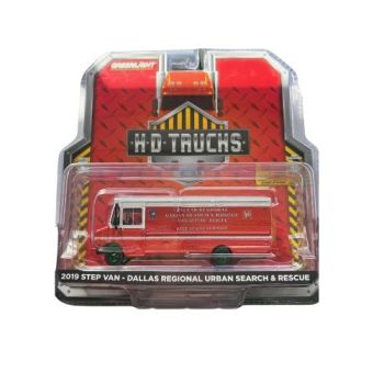 GREEN33250-BVERT - STEP Van 2019 Service d'incendie de Dallas avec jantes vertes de la série H.D TRUCKS sous blister