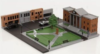 JAD34804 - NANO scéne Palais de justice de Hill Valley avec 2 voitures - RETOUR VERS LE FUTUR