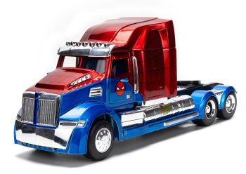 JAD35408 - WESTERN STAR 5700 XE Bleu et rouge MARVEL Spider-man