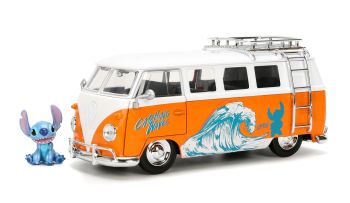JAD36340 - VOLKSWAGEN bus 1961 orange et blanc avec figurine STICH