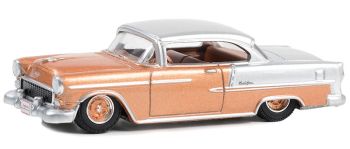 GREEN37290-A - CHEVROLET Bel Air Custom coupé 1955 rose gold de la série BARRETT JACKSON sous blister