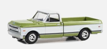 GREEN37300-C - CHEVROLET C-10 Custom 1972 de la série 50e Anniversaire BARRETT JACKSON sous blister