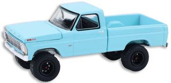 GREEN37330-B - FORD F-100 Custom Pick-up 1967 bleu turquoise de la série BARRETT JACKSON sous blister