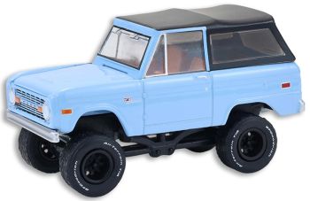 GREEN37330-F - FORD Bronco Custom SUV 1972 bleu de la série BARRETT JACKSON sous blister