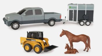ERT37656-SKID - Pick-up avec van mini-chargeur JOHN DEERE et chevaux