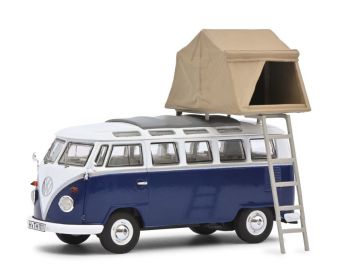 SCH3778 - VOLKSWAGEN T1b Samba avec tente Bleu et blanc