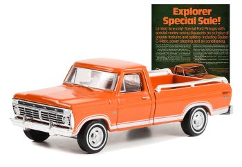 GREEN39110-B - FORD F-100 explorer 1973 Orange de la série VINTAGE AD CARS sous blister