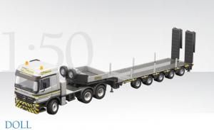 CON40172 - MERCEDES Actros 6x4 avec porte-engins 5 essieux DOLL "BIG MOVE"