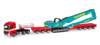 HER306140 - Mercedes Arocs Avec Porte Engins 4+3 COLONIA Et Pelle De Démoliton LIEBHERR R954 HARZHEIM